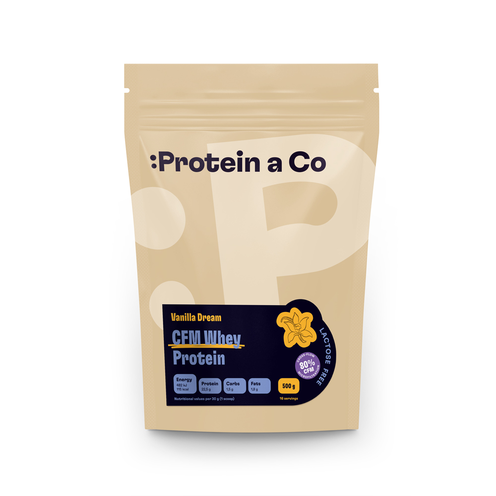 Protein&Co Bezlaktózový CFM Whey, 500 g Vanilla dream