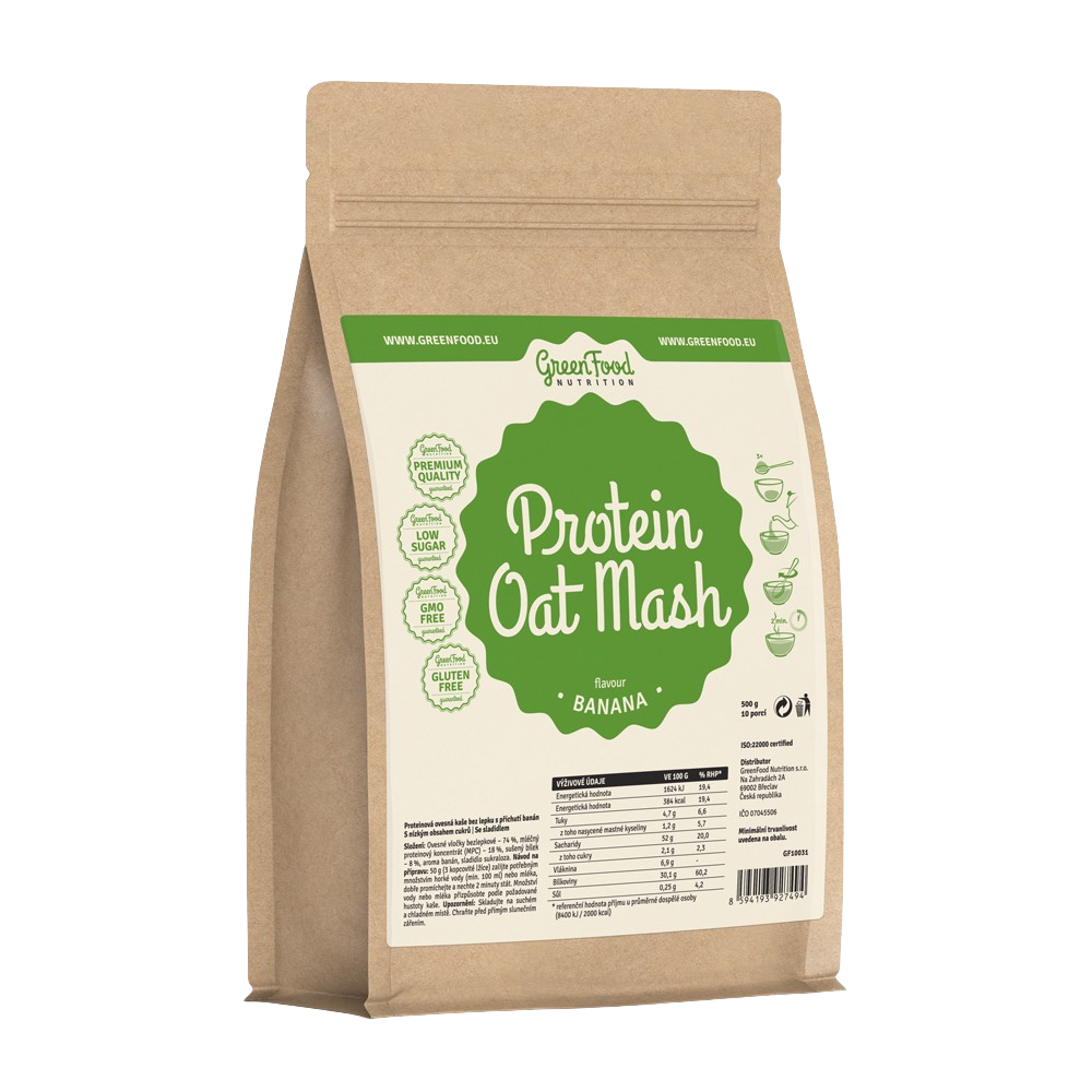 PROTEINOVÁ KAŠE GreenFood Nutrition Protein Oat Mash banana 500 g