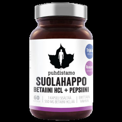 PUHDISTAMO Betain HCL (Suolahappo) 60 kapslí