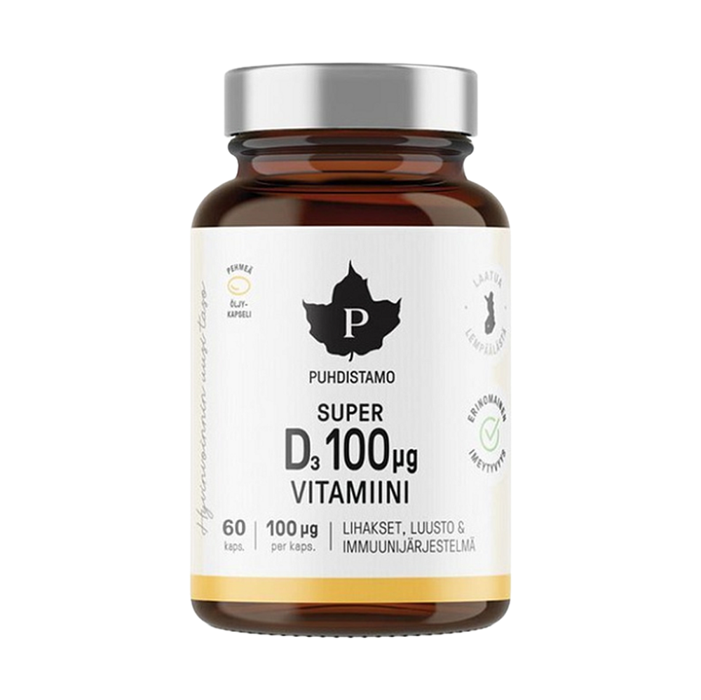 PUHDISTAMO Super vitamin D 4000iu 60 kapslí