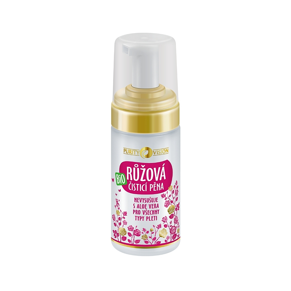 PURITY VISION Růžová čisticí pěna BIO 90 ml