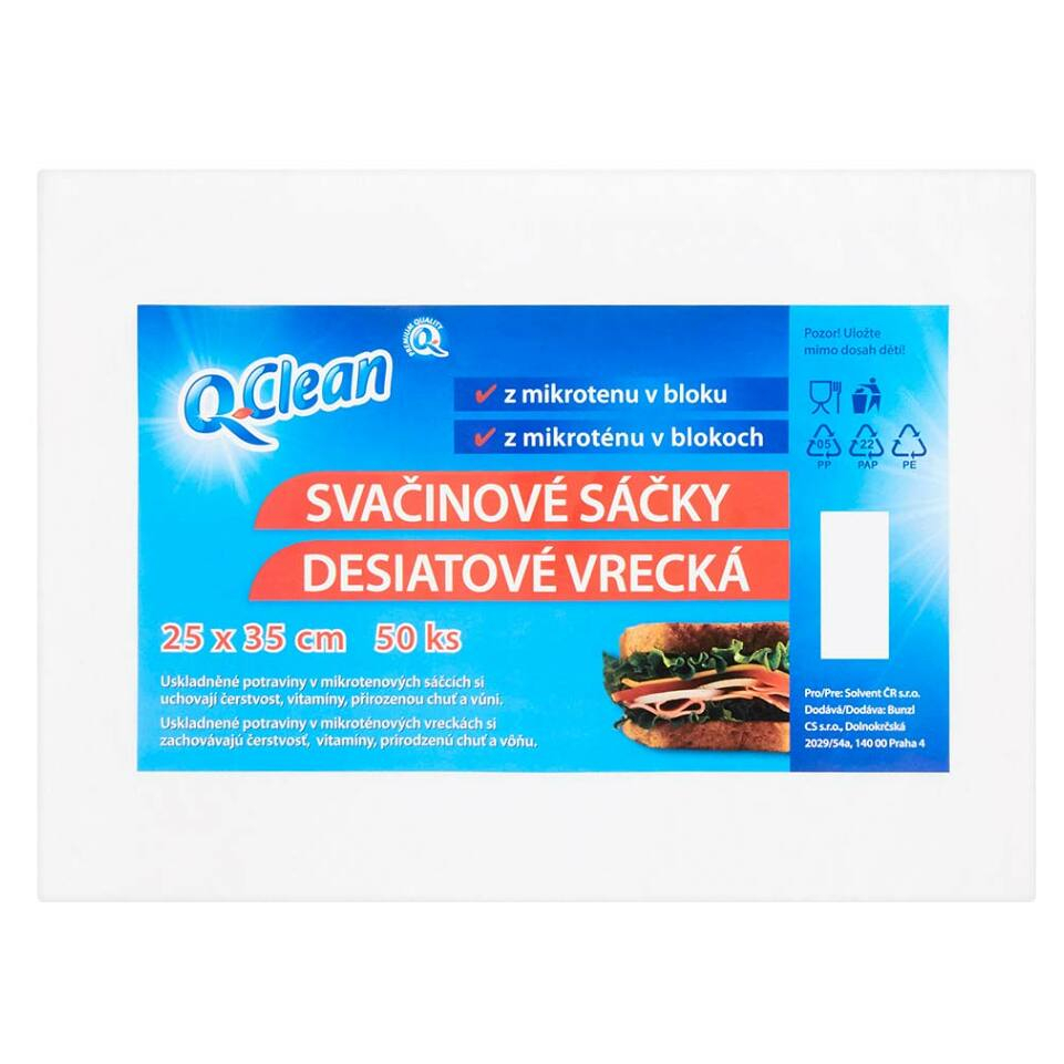 Q CLEAN Mikrotenové sáčky 25 x 35 cm 8 my 50 kusů