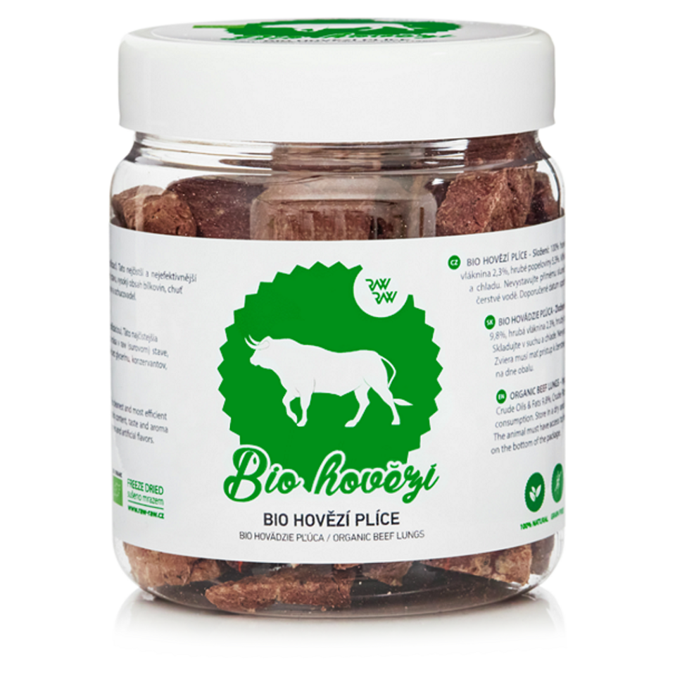 RAW RAW Pochoutka mrazem sušené hovězí plíce BIO 50 g