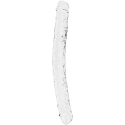 RealRock Oboustranné dildo Crystal Clear 34 cm