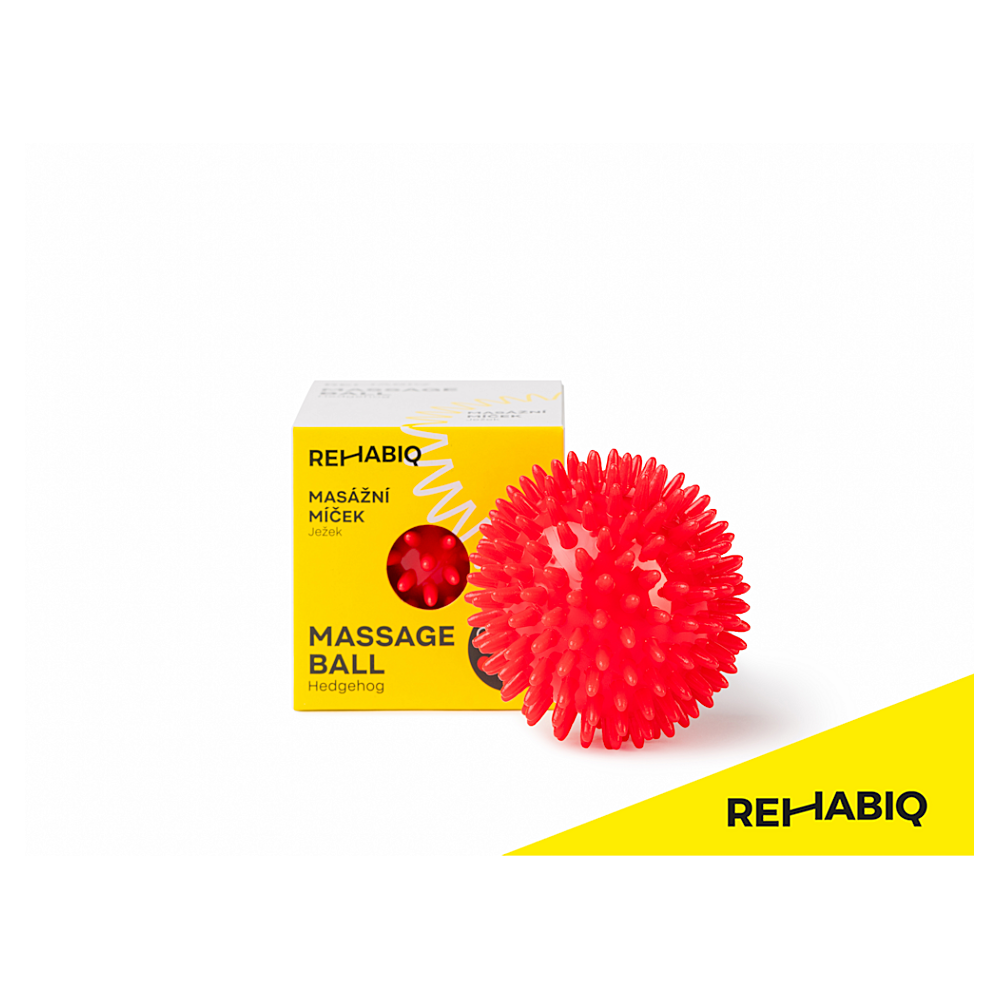 REHABIQ Masážní míček ježek červený 8 cm