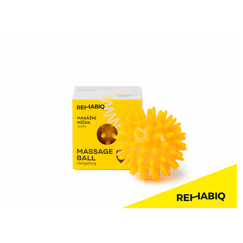 REHABIQ Masážní míček ježek žlutý 6 cm