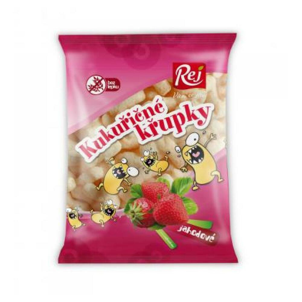 REJ Kukuřičné křupky jahodové 90g