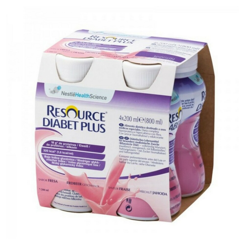 RESOURCE Diabet plus jahoda 4 x 200ml