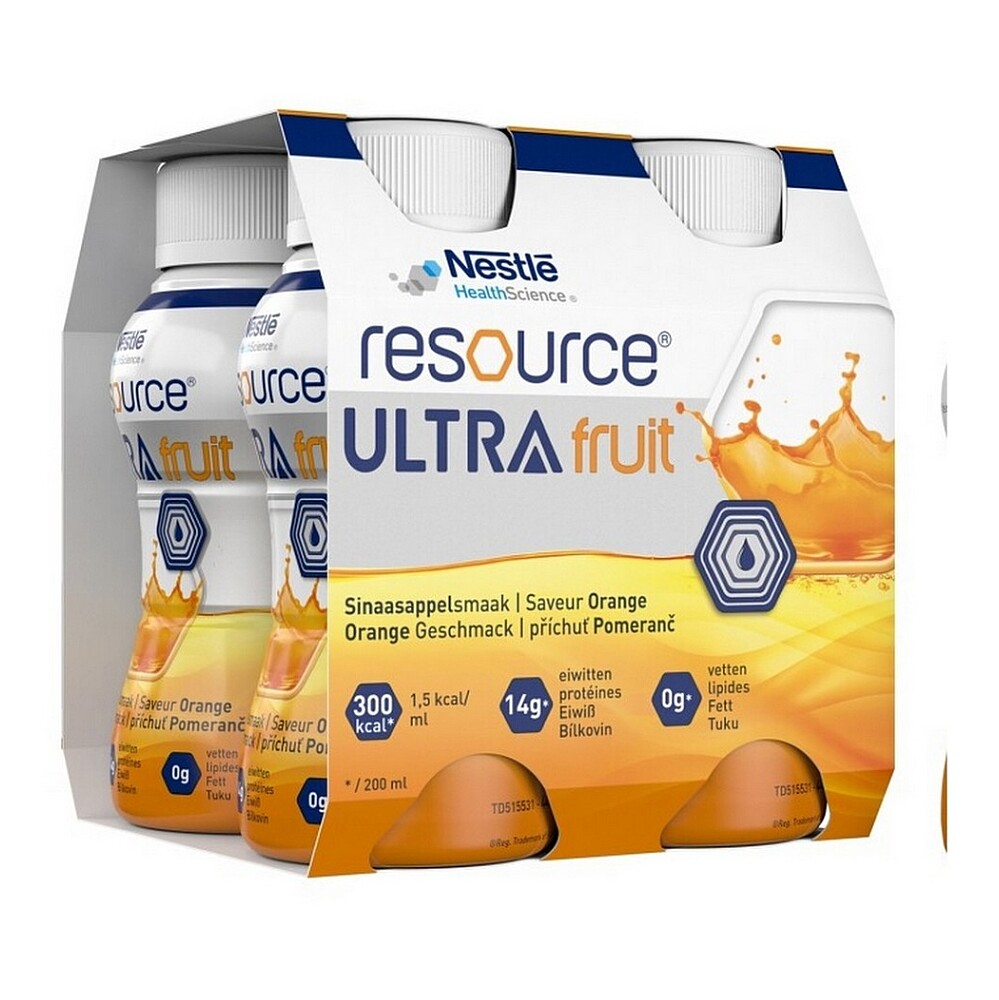 RESOURCE Ultra fruit pomeranč perorální roztok 4 x 200ml