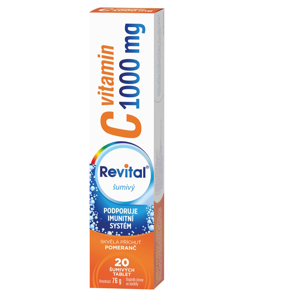 REVITAL Vitamin C 1000 mg pomeranč 20 šumivých tablet