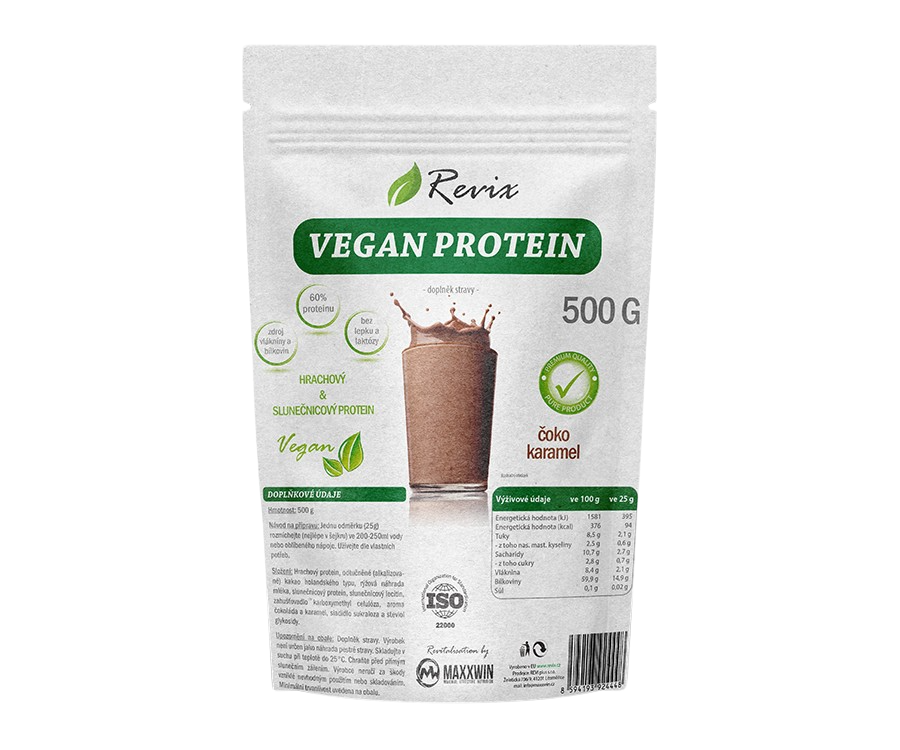 REVIX Vegan protein čokoláda-karamel 500 g