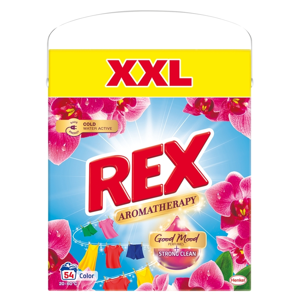 REX Aromatherapy Prací prášek Orchid Color Box 54 praní 2,97 kg