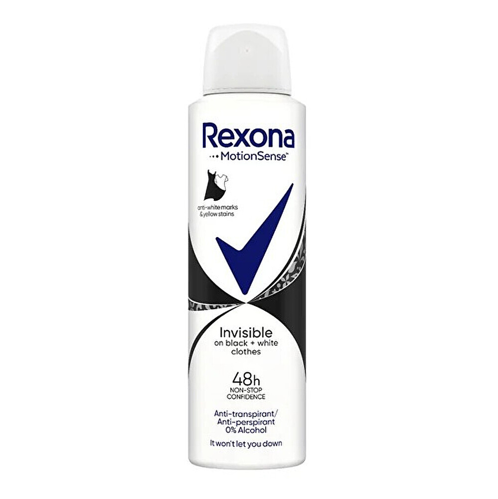 REXONA Invisible on Black + White Clothes Antiperspirant sprej 150 ml