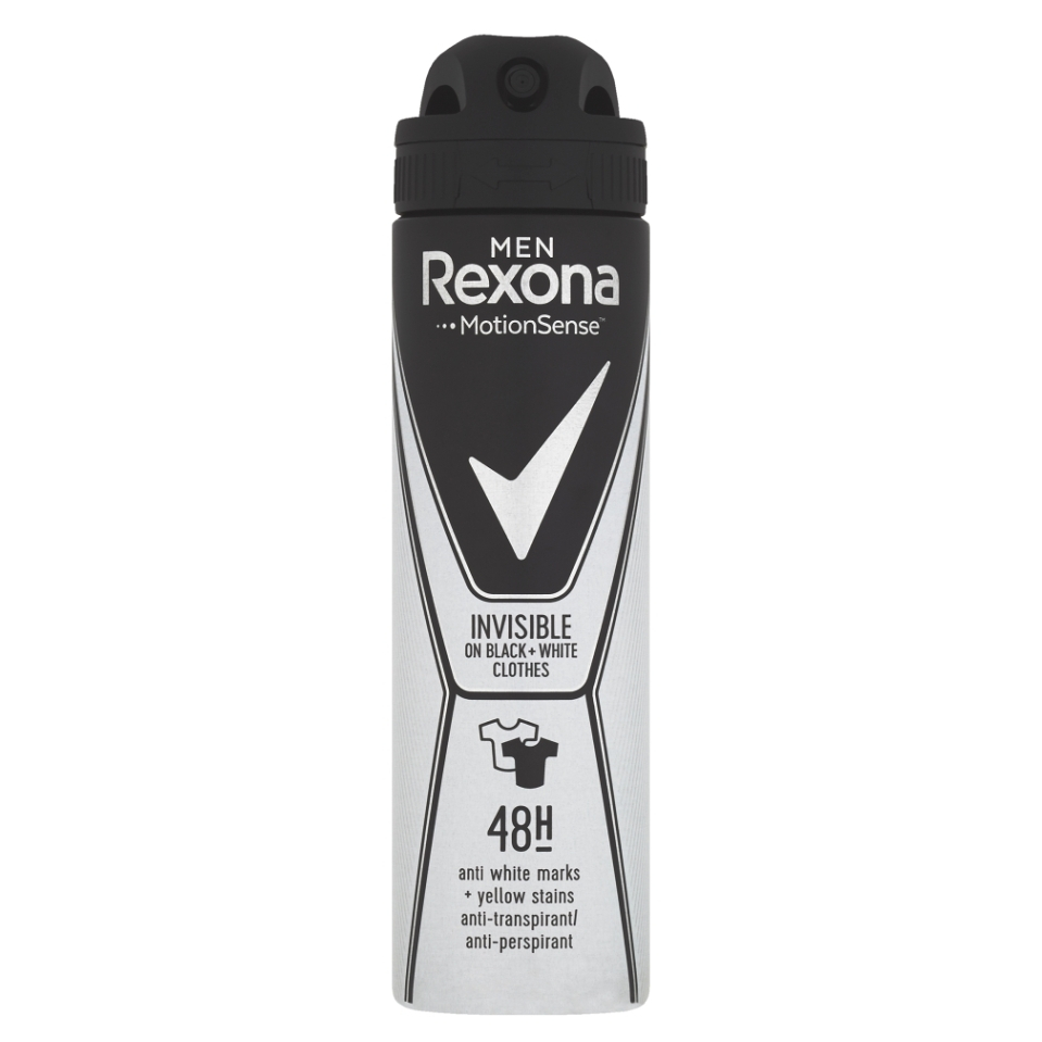 REXONA nvisible on Black+White clothes men antiperspirant sprej 150 ml