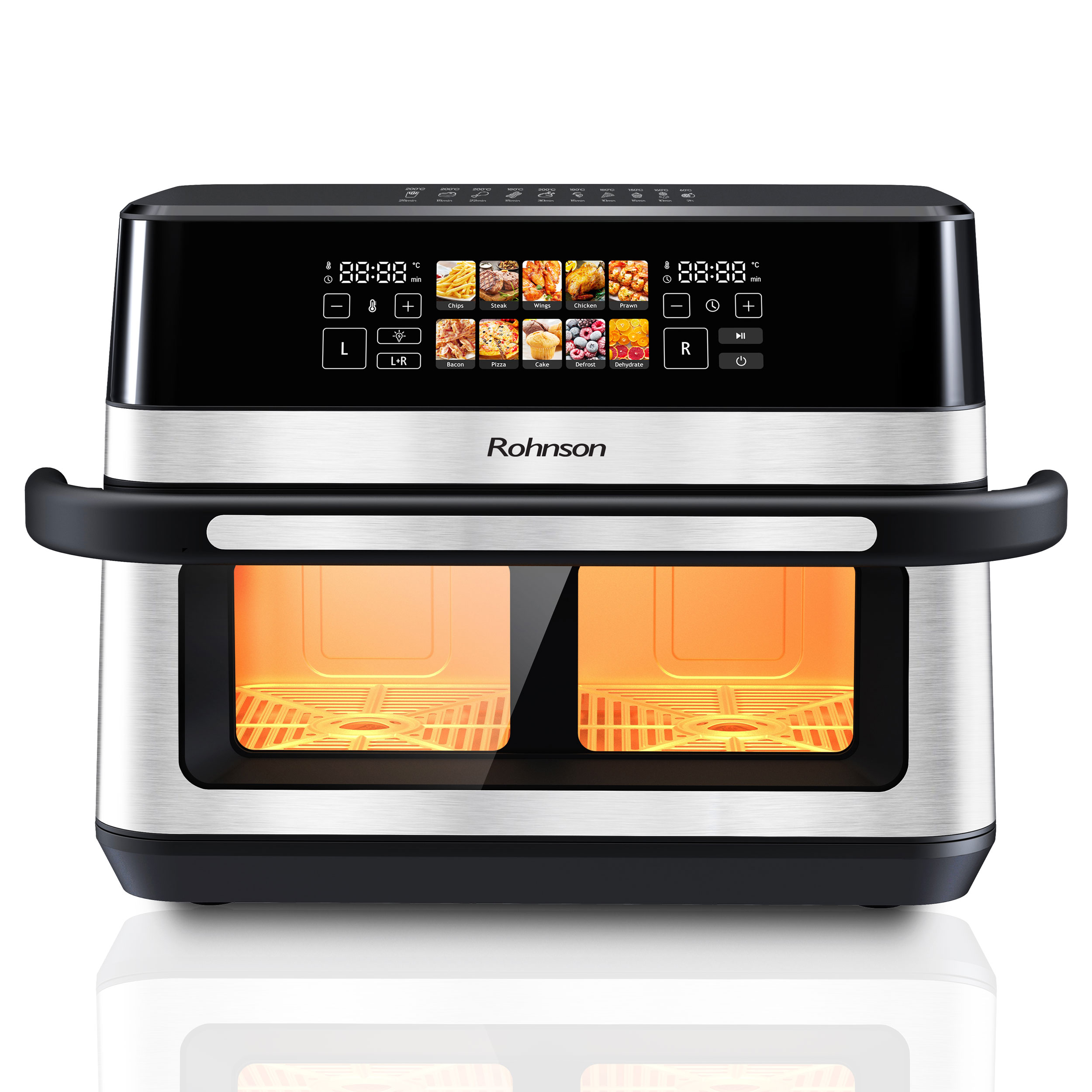 Rohnson Horkovzdušná fritéza s dvouzónovým košem R-2882 – 2 x 6 / 12 l