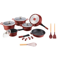 Royalty Sada nádobí 17 ks, barva burgundy