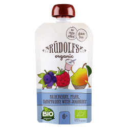 RUDOLFS Bio kapsička borůvka, hruška, malina s jogurtem 6m+ 110 g