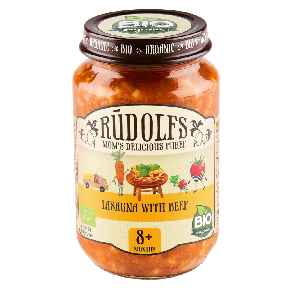 RUDOLFS Bio lasagne s hovězím masem 8m+ 190 g