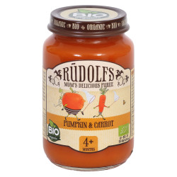RUDOLFS Bio příkrm dýně a mrkev 4m+ 190 g