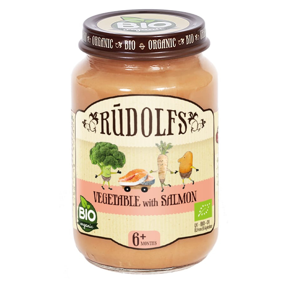 RUDOLFS Bio zelenina s lososem 6m+ 190 g
