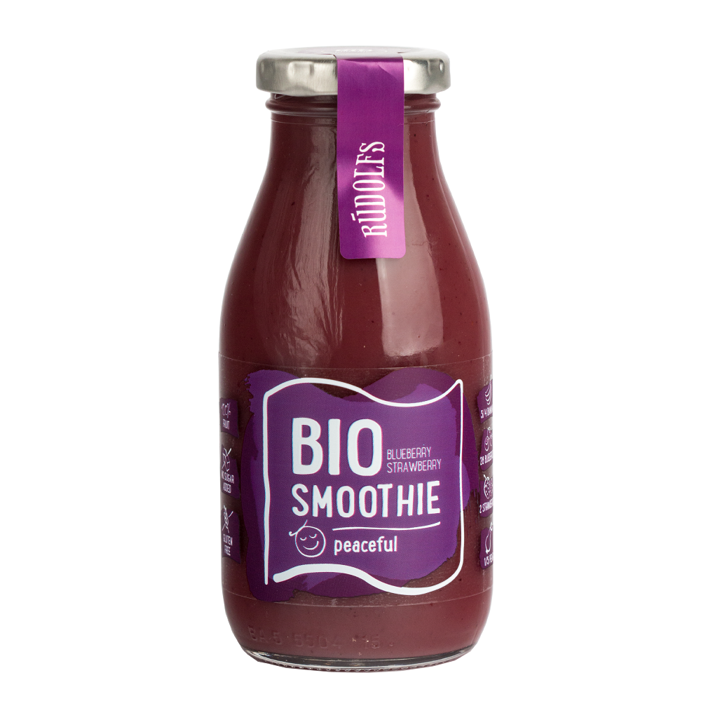 RUDOLFS Smoothie borůvka jahoda BIO 260 ml