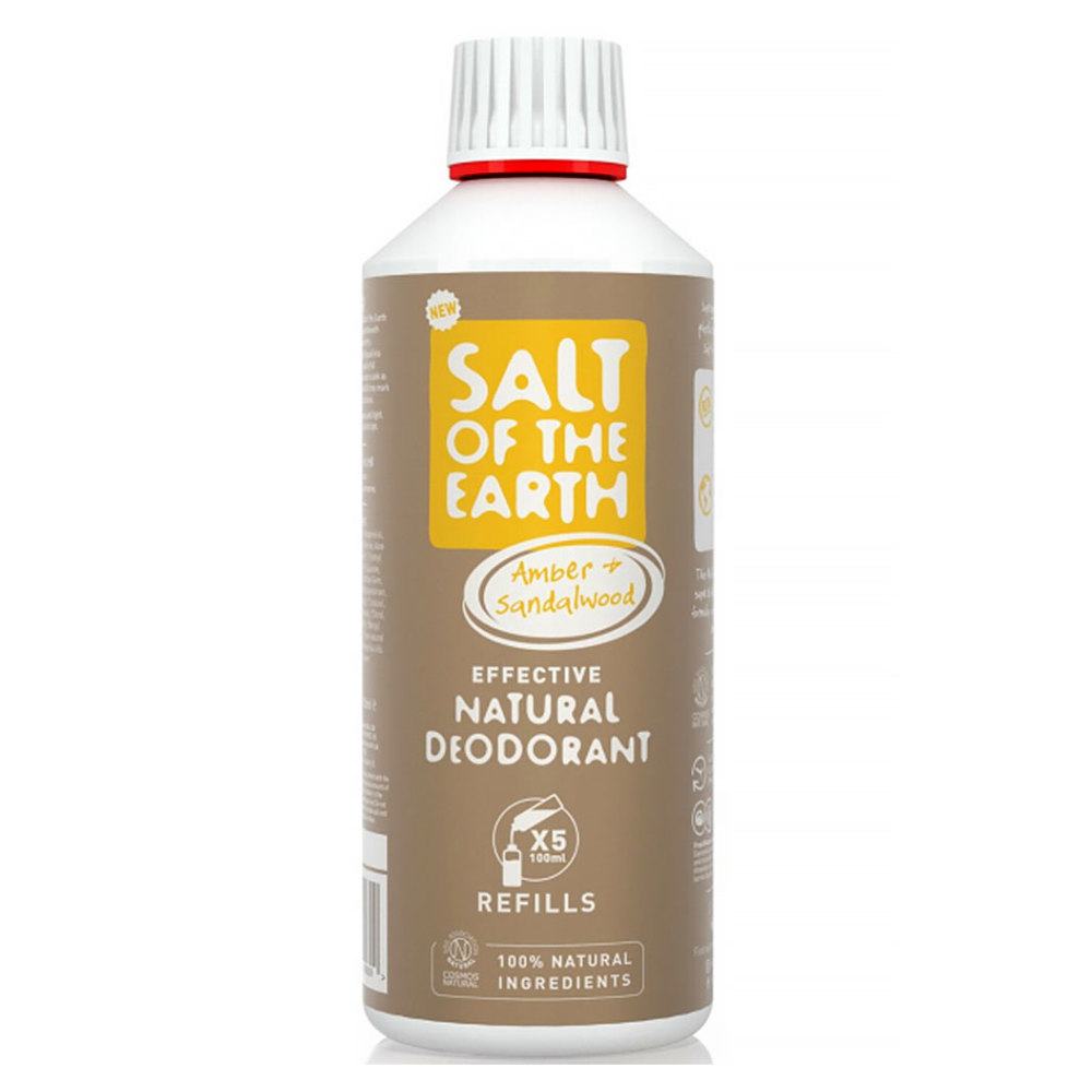 SALT OF THE EARTH Přírodní minerální deodorant Amber & Santalwood náhradní náplň 500 ml