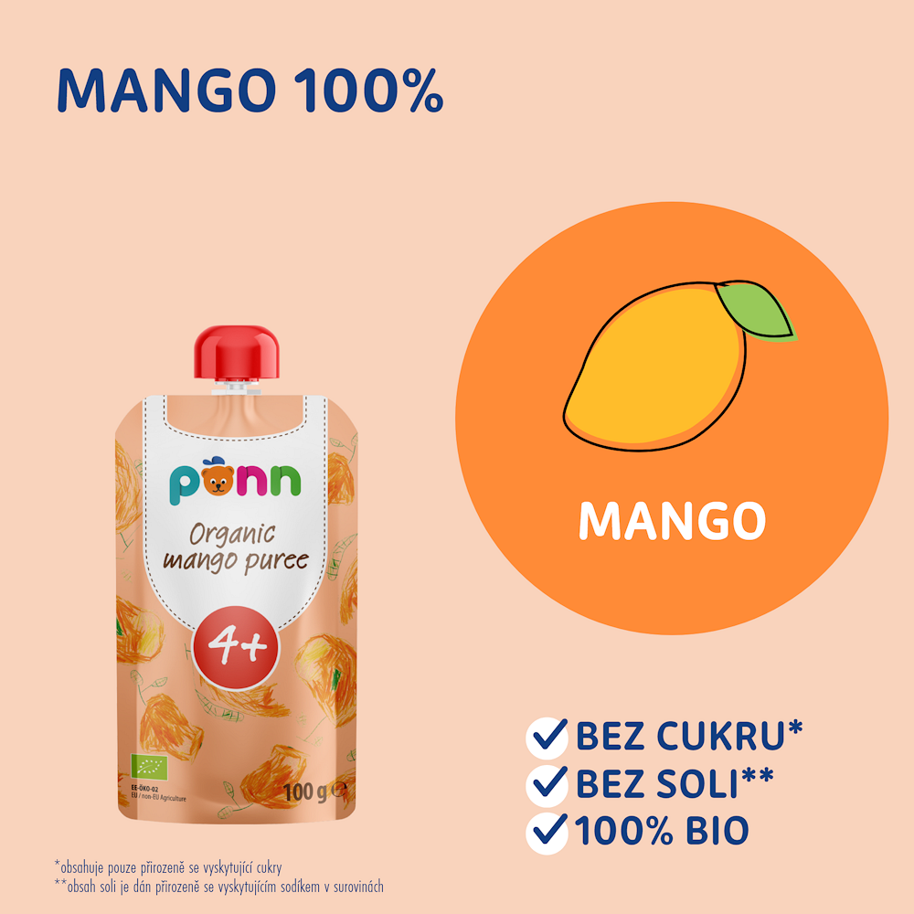 SALVEST Põnn Ovocná kapsička Mango 100% BIO 100 g