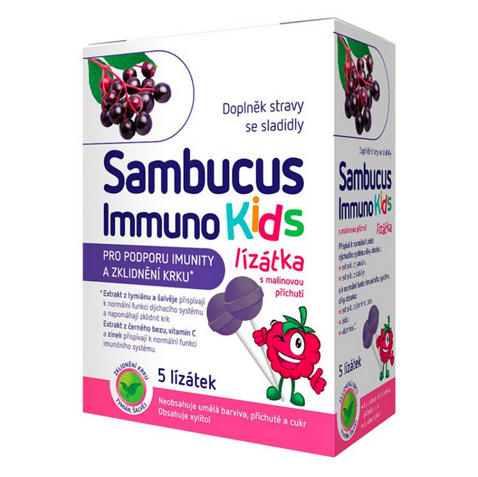 SAMBUCUS IMMUNO Kids lízátka 5 ks