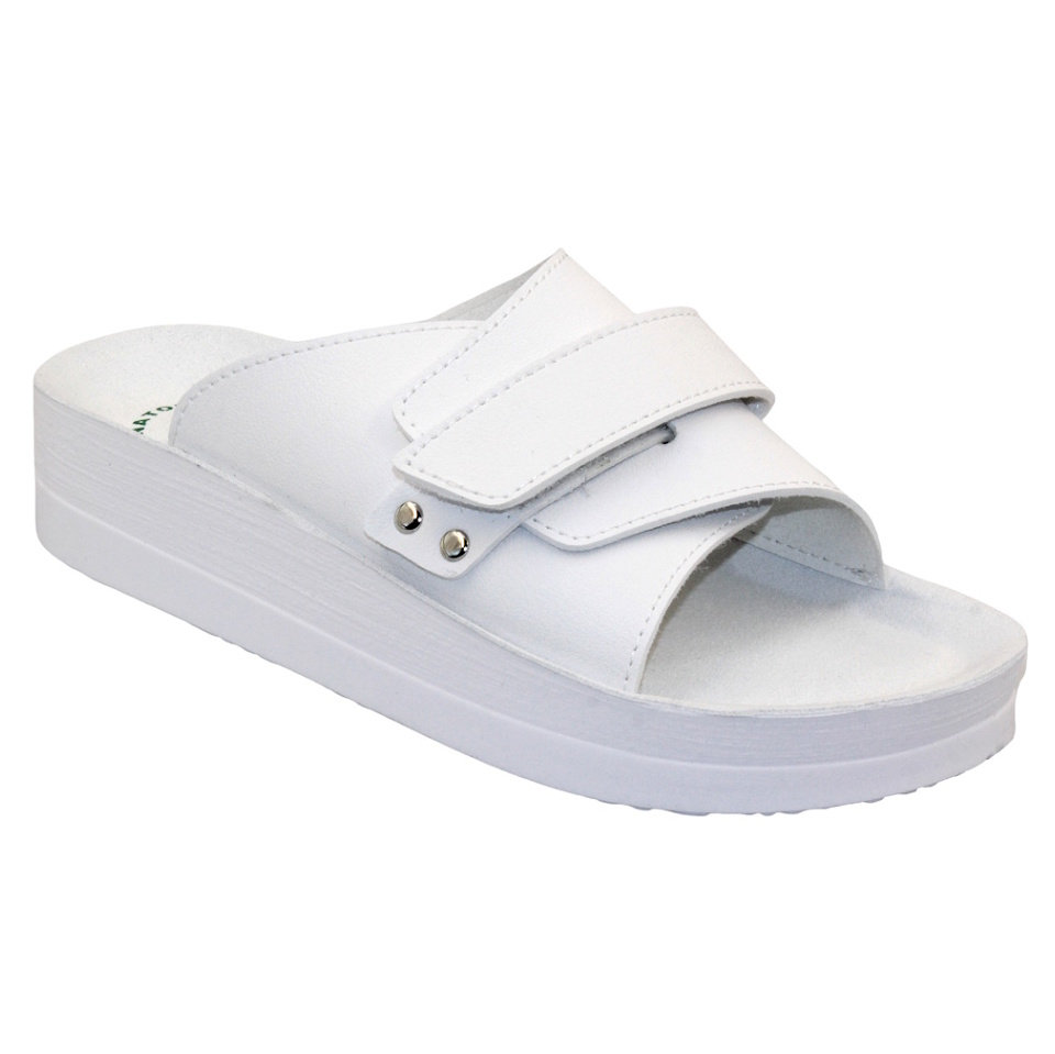 SANTÉ Birke Comfort dámské bílé zdravotní pantofle na suchý zip 1 pár, Velikost obuvi: 38