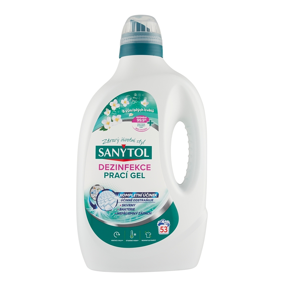 SANYTOL Prací gel Bílé květy 53 PD 2,65 l