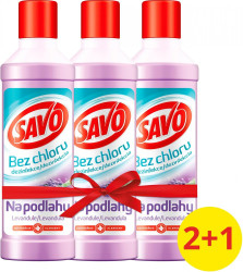 SAVO Na podlahy Levandule dezinfekční přípravek bez chloru 3 x 1 l