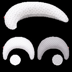 SCAMP Kojící polštář ve tvaru půlměsíce/LittleHeartWhiteGray