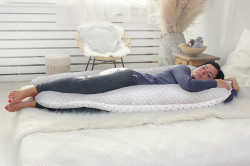 SCAMP Těhotenský polštář tvar U 80x150 cm Little Heart Grey