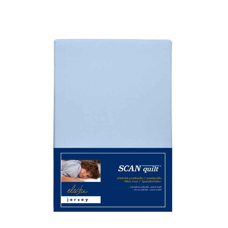 SCANquilt dětské prostěradlo JERSEY ELASTIC LYCRA světle modrá 60 x 120 cm na výšku matrace až 15 cm