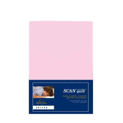 SCANquilt dětské prostěradlo JERSEY ELASTIC LYCRA světle růžová 60 x 120 cm na výšku matrace až 15 cm