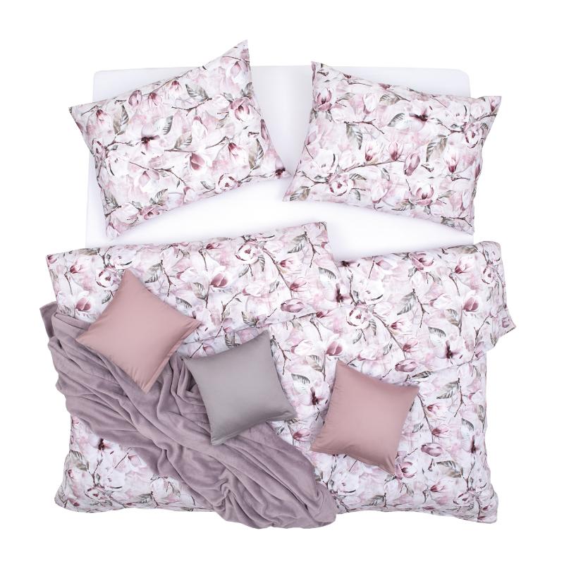 SCANquilt povlečení SATÉN DESIGN magnolie pudrová 140 x 200/70 x 90 cm