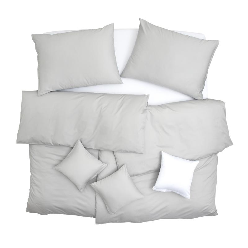 SCANquilt povlečení SATÉN PLUS světle šedá 140 x 200/70 x 90 cm