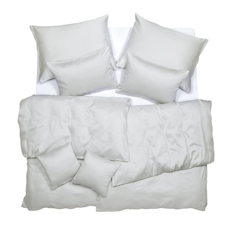 SCANquilt povlečení SATÉN TENCEL PLUS světle šedá 140 x 200/70 x 90 cm