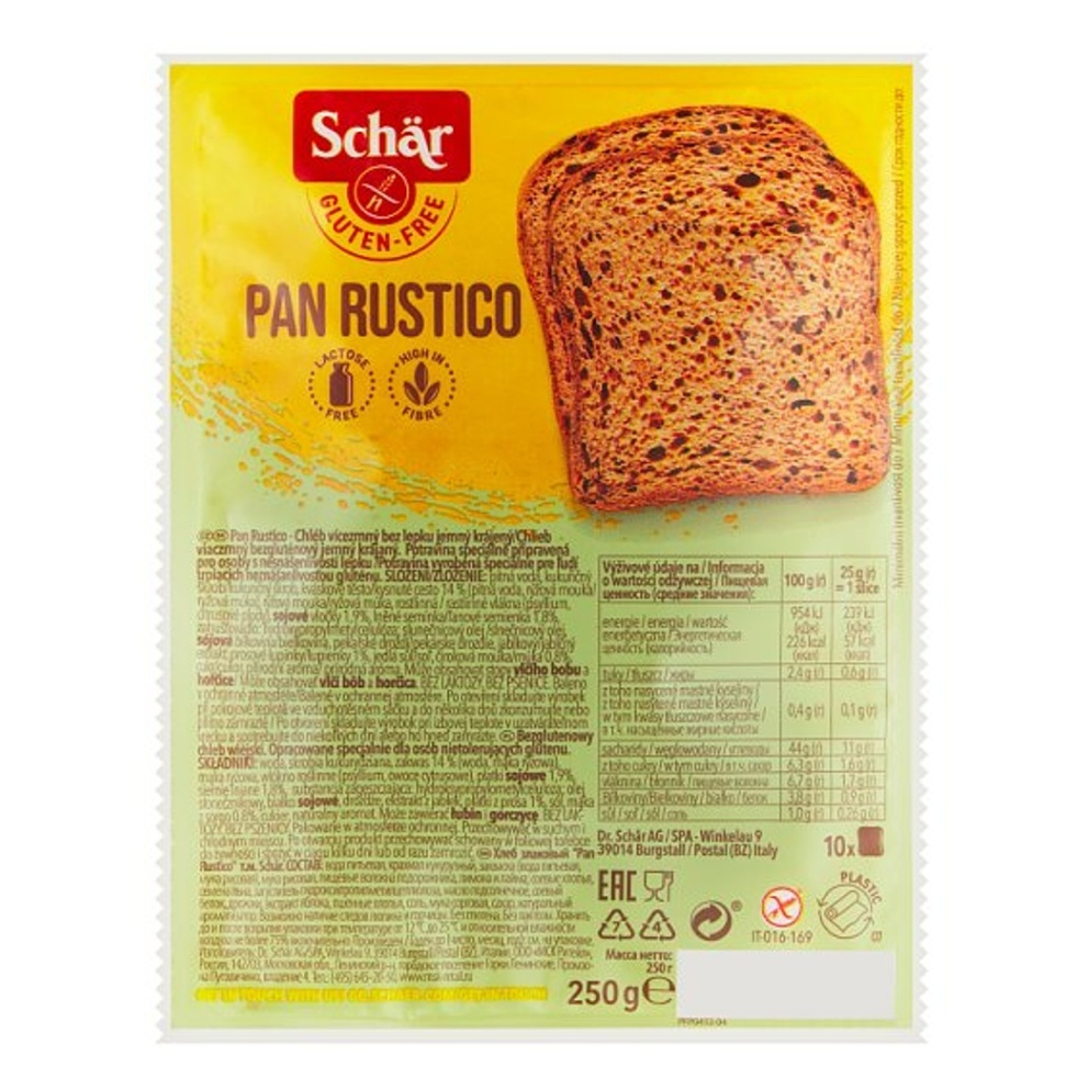 SCHÄR Pan rustico vícezrnný krájený chléb bez lepku 250 g
