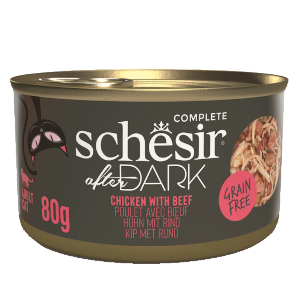 SCHESIR After Dark Wholefood konzerva pro kočky kuře a hovězí 80 g