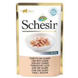 SCHESIR Kapsička pro kočky tuňák a losos 50 g