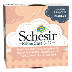SCHESIR Kitten konzerva pro koťata kuře a aloe želé 85 g