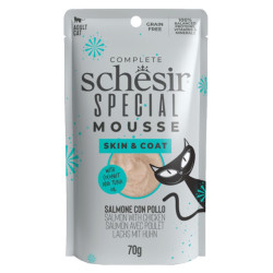 SCHESIR Special Mousse Skin&Coat kapsička pro kočky losos a kuře 70 g