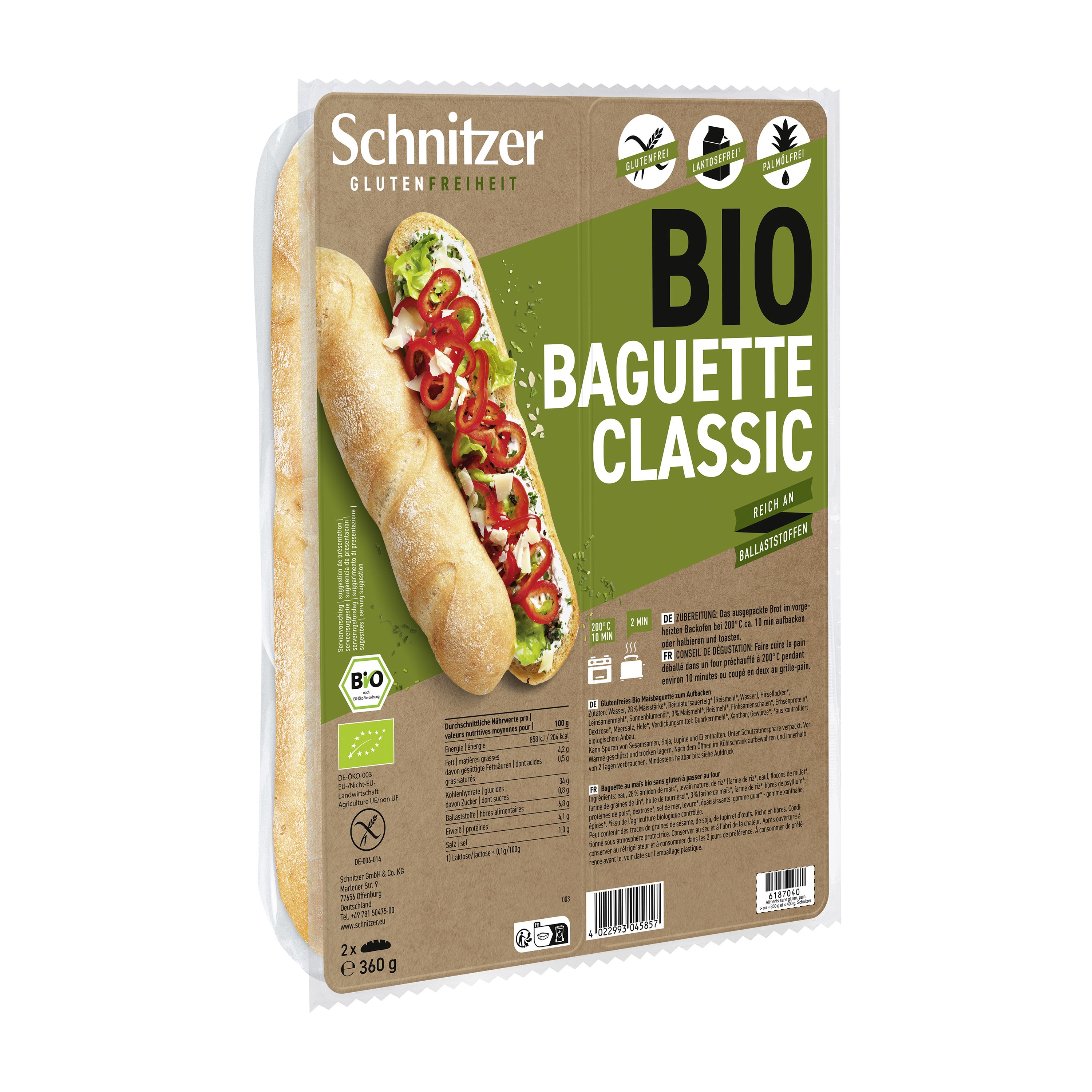 Schnitzer Bagety klasik bezlepkové BIO 360 g