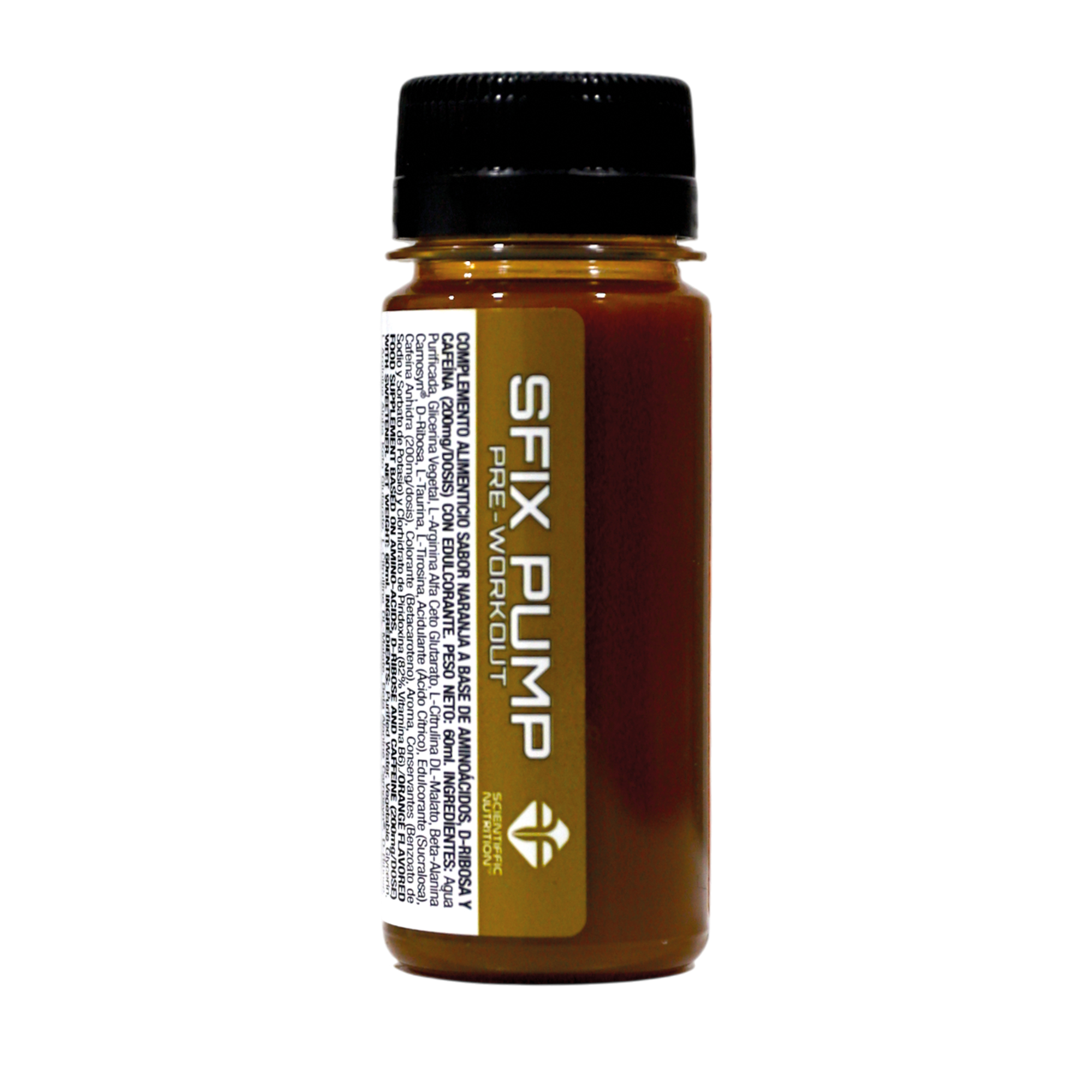 Scientiffic Nutrition SFIX PUMP tréninkový booster shot 60 ml (pomeranč)