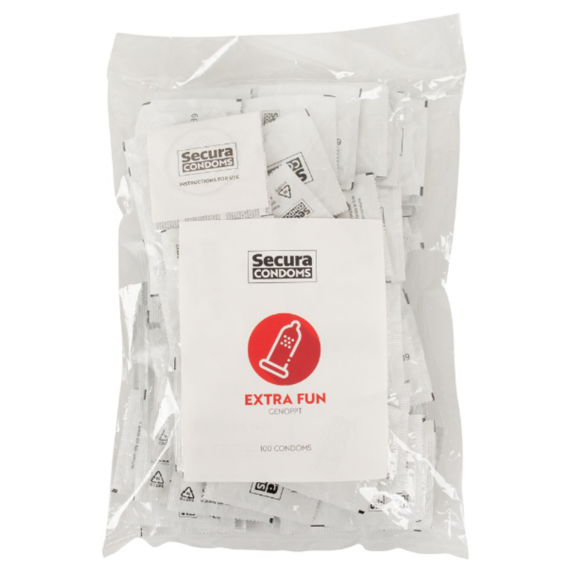 Secura Extra Fun – vroubkované kondomy (100 ks)