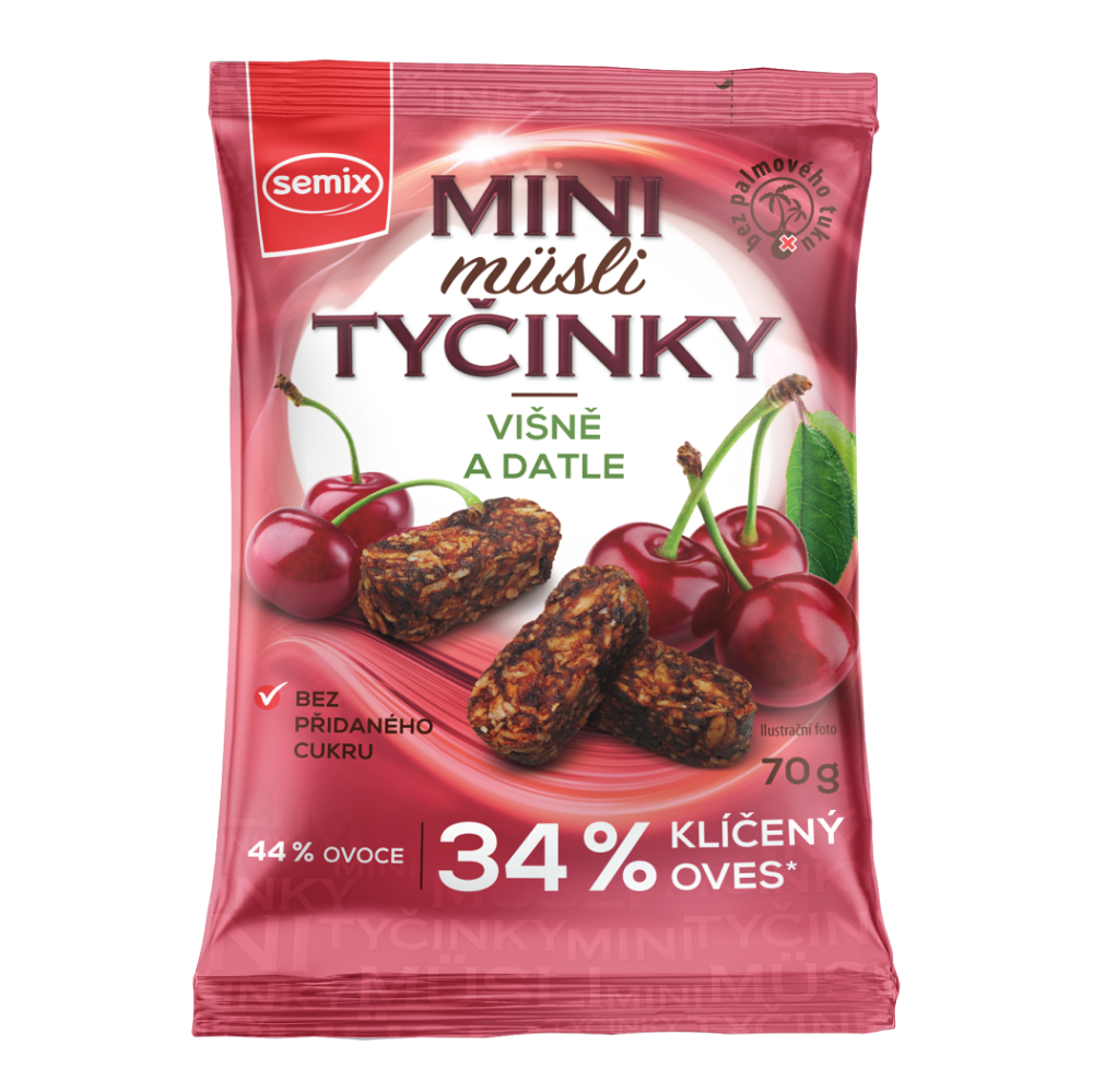 SEMIX Mini müsli tyčinky s višněmi bez lepku 70 g
