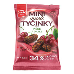 SEMIX Mini müsli tyčinky s višněmi bez lepku 70 g