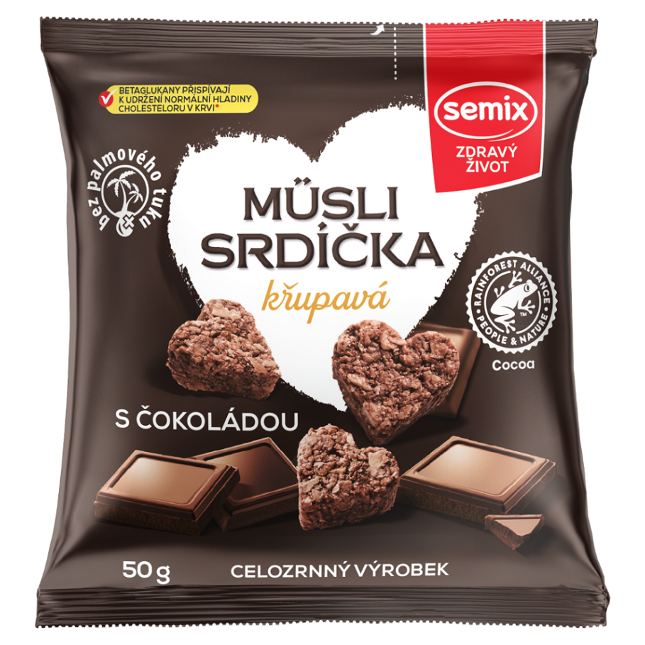SEMIX Müsli srdíčka křupavá s čokoládou 50 g