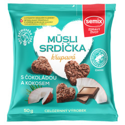 SEMIX Müsli srdíčka křupavá s čokoládou a kokosem 50 g